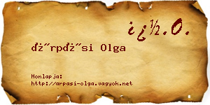 Árpási Olga névjegykártya