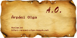 Árpási Olga névjegykártya